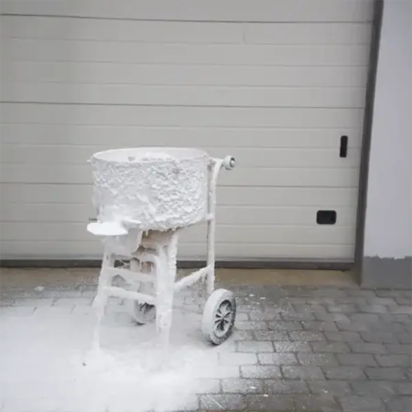 Betongblander som har et tykt lag med cretebeater skum