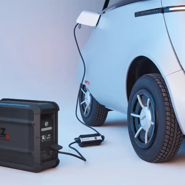 BMZ Power2Go Life som nødlader for elbil på farten