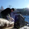 BMZ POWER2GO Work batteribank i bruk som strømkilde til elektrisk kjedesag
