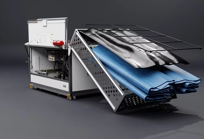 Slik ser Flexi Heter Maxi container teletiner ut når isolasjonsmatten tas ned fra taket